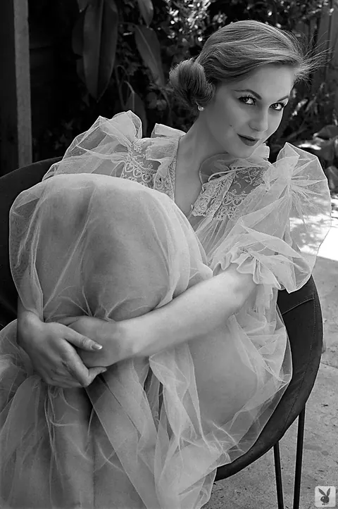 Jonnie Nicely: Redhead Posing Topless Outdoors in Black and White – photo 13 of 16