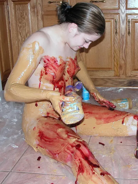 Naomi Russell: Petite Brunette Strips Naked in the Kitchen – photo 13 of 21