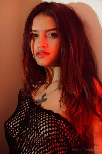 Liron – Tattooed Brunette with Small Natural Tits Undresses and Fingers Her Pussy