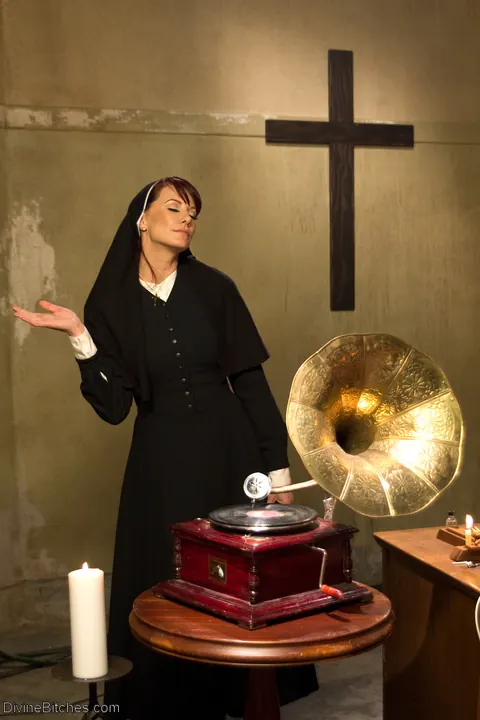 Maitresse Madeline Marlowe: Blonde Nun in a Skirt Spanks Her Bound Partner – photo 5 of 20
