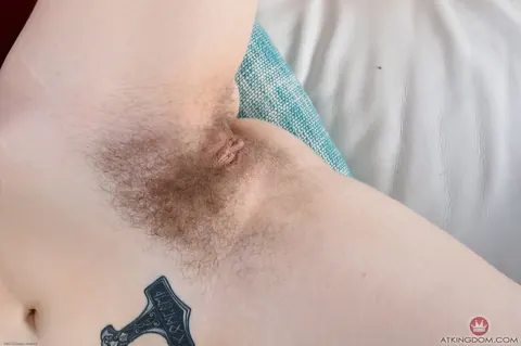 Apricot Pitts: Busty Blonde in Shorts Pulls Them Aside to Spread Her Hairy Pussy – photo 15 of 21