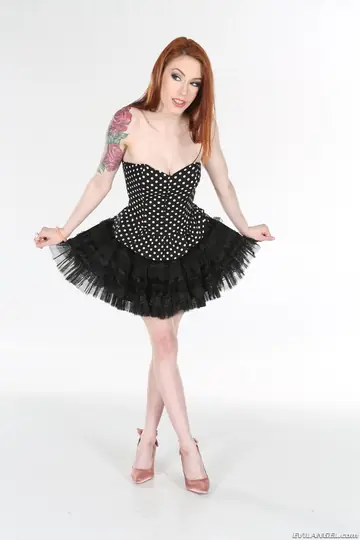 Anna De Ville – Slim Tattooed Redhead in Heels Stars in Anal Threesome
