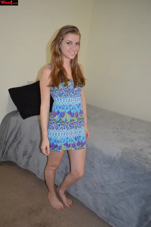 Woman Poses in Clothes and Pulls Her Top Down – photo 2 of 15
