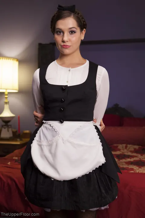 Kasey Warner: MILF and Petite French Maid Share a Man in the Office – photo 1 of 20