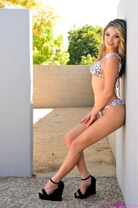 Athena Faris: Tall Petite Blonde Poses in a Bikini and Masturbates – photo 7 of 21