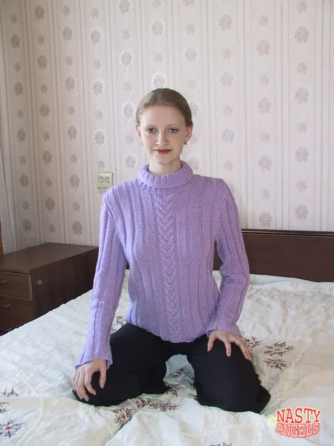 European Woman in Pigtails and Socks Strips and Spreads – photo 1 of 17