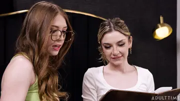 Myra Glasford – Petite Lesbians in Glasses Lick and Finger Each Other