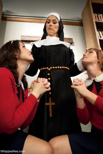 Felony – Thick Latina in Nun Costume and Lingerie Poses in the Office