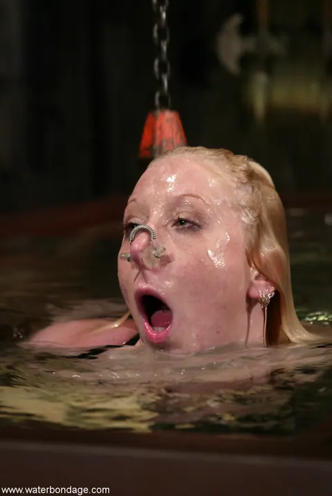 Crystal Frost: Brunette with Big Natural Tits Endures Water Bondage – photo 17 of 21