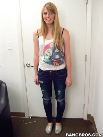 Tall Pale Blonde Strips Out of Her Lingerie at the Casting