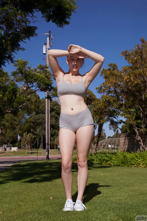 Danica Ensley: Redhead with Short Hair Flaunts Her Big Natural Tits Outdoors – photo 4 of 11