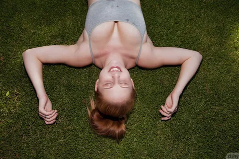 Danica Ensley: Redhead with Short Hair Flaunts Her Big Natural Tits Outdoors – photo 6 of 11