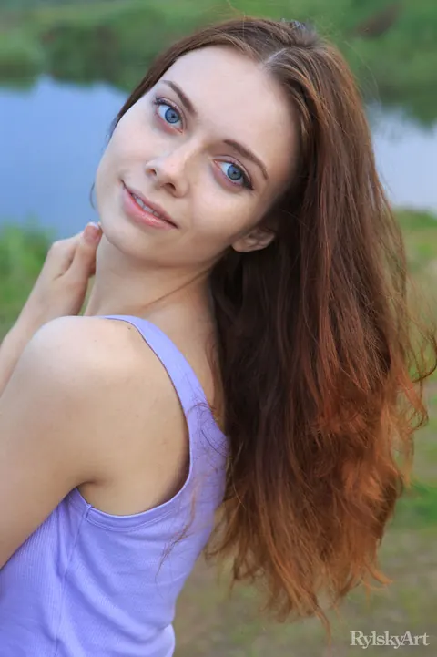 Tall European Redhead Spreads Her Hairy Pussy Outdoors – photo 1 of 16