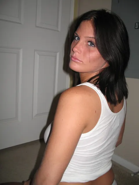 Petite Brunette Strips Out of Her Lingerie and Spreads – photo 13 of 20