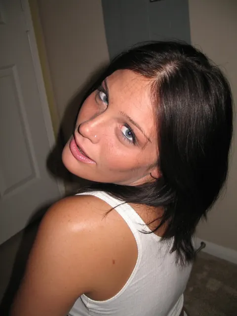 Petite Brunette Strips Out of Her Lingerie and Spreads – photo 12 of 20