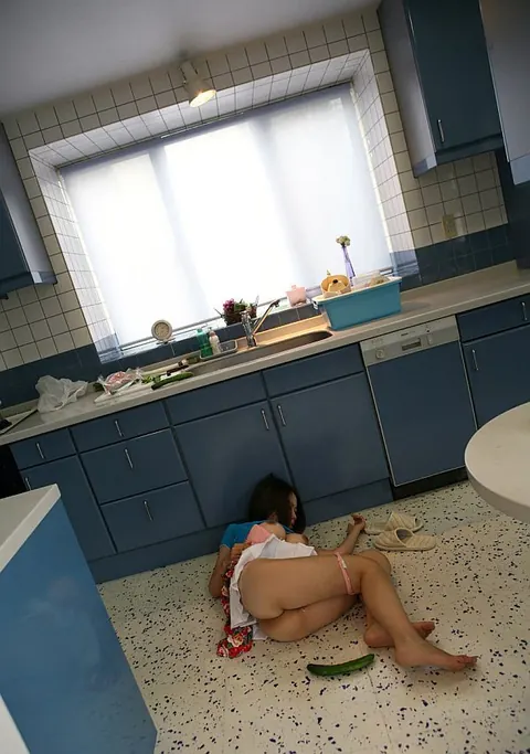 Suzune Toujou: Japanese Brunette Masturbates with a Dildo on the Kitchen Floor – photo 16 of 16