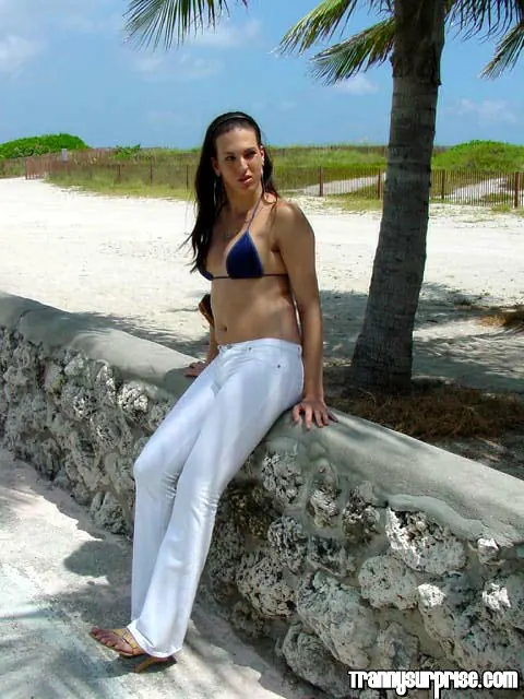 Latina Trans Woman Bends Over in Jeans for Anal – photo 1 of 16