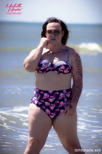 BBW Trans Woman Strips Nude and Poses to Display Her Body