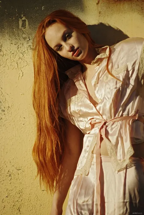 Sally A: Mature Redhead with Big Natural Tits Poses Nude Outdoors – photo 2 of 21