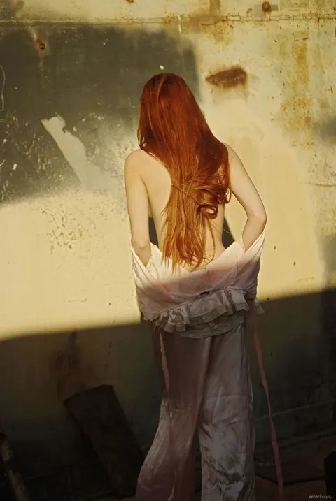 Sally A: Mature Redhead with Big Natural Tits Poses Nude Outdoors – photo 12 of 21