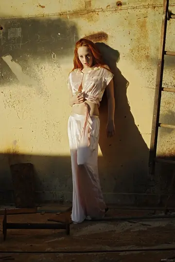 Sally A – Mature Redhead with Big Natural Tits Poses Nude Outdoors