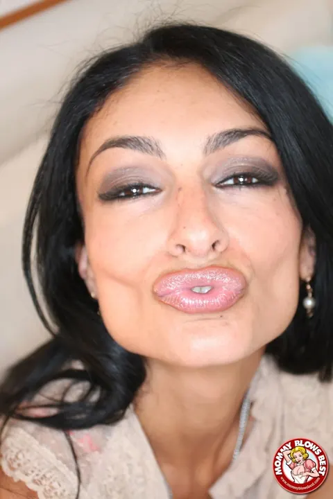 Persia Pele: Busty Brunette MILF Gives a Blowjob and Shows Her Tattoo – photo 4 of 16