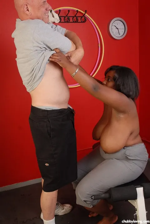 Mature Ebony BBW Sucks Cock and Takes a Facial – photo 1 of 14