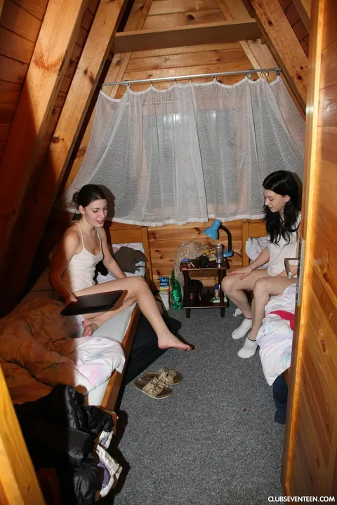Lilly P: Brunette Lesbians in Socks Lick and Finger Each Other in the Bathroom – photo 1 of 21
