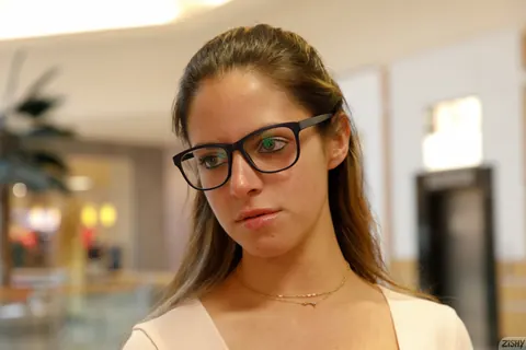 Chase Jenaro: Busty Brunette in Glasses Flashes Her Tits and Spreads Outdoors – photo 3 of 13