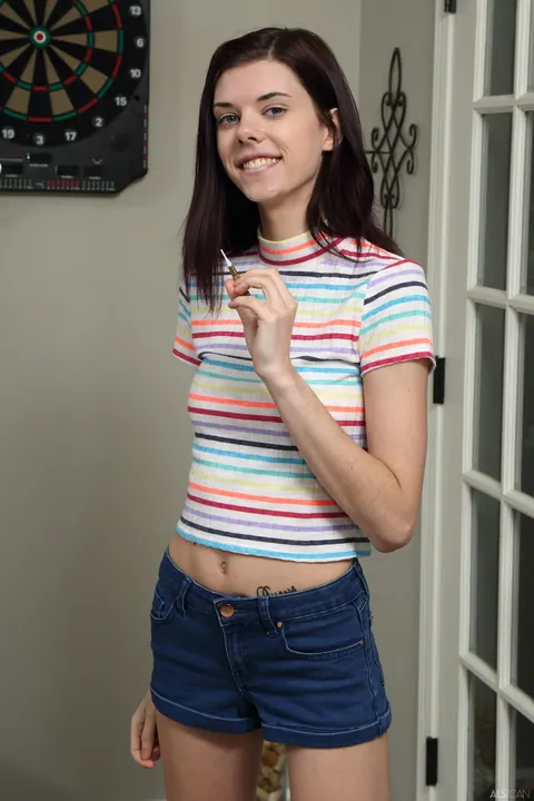 Audrey Grace: Petite Redhead Spreads Her Pussy and Ass in Shorts – photo 2 of 21