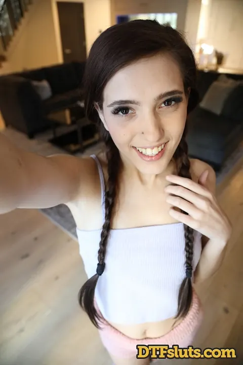 Brooke Haze: Petite Brunette Peels Off Her Panties in a Selfie – photo 2 of 16