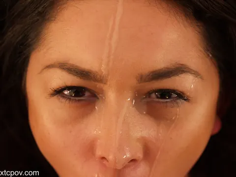 Brunette Gives a Blowjob and Takes a Thick Facial – photo 19 of 20