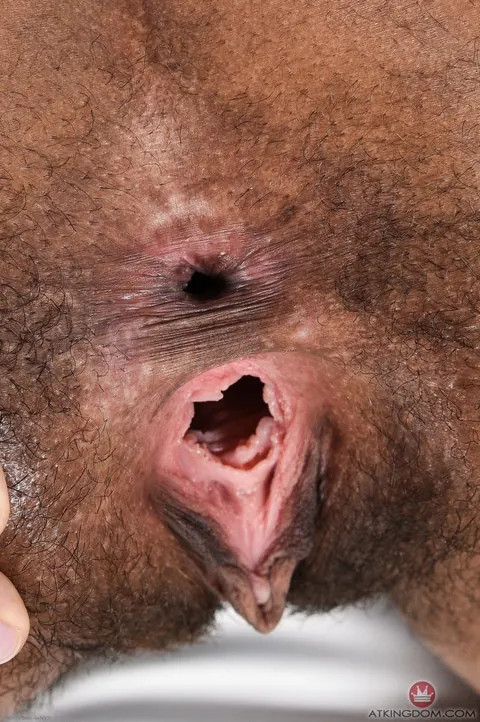 Olivia Green: Slim Ebony Brunette in Glasses Spreads Her Hairy Pussy – photo 13 of 21