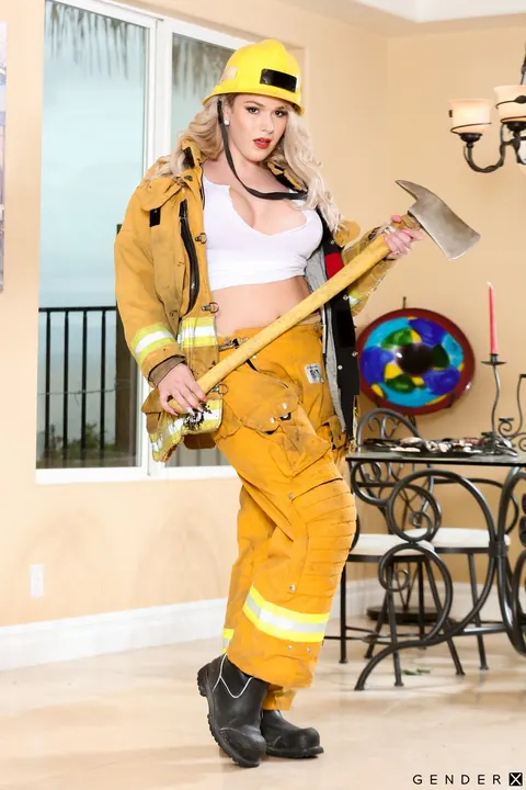 Trans Woman in Uniform Takes Anal and Swallows His Load – photo 2 of 20