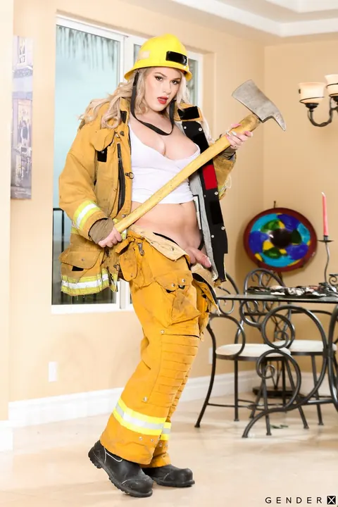 Trans Woman in Uniform Takes Anal and Swallows His Load – photo 4 of 20