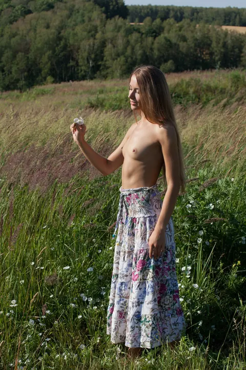 Lina Diamond: Petite Athletic Brunette Strips and Poses Nude Outdoors – photo 2 of 21