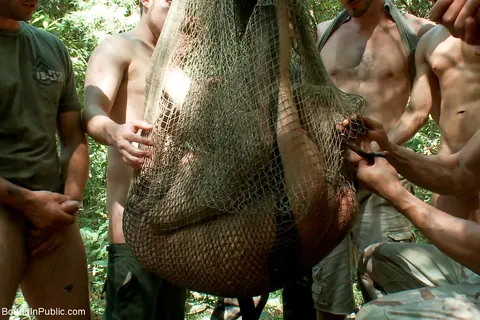 Mature Bound Man Gets a Gay Facial Outdoors – photo 10 of 21