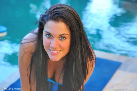 Athletic Brunette Undresses at the Pool and Gym – photo 13 of 16