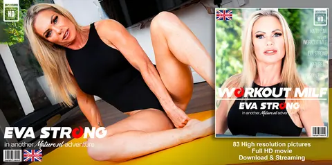 Eva Strong: Athletic Blonde MILF Masturbates with a Vibrator in the Gym – photo 11 of 11