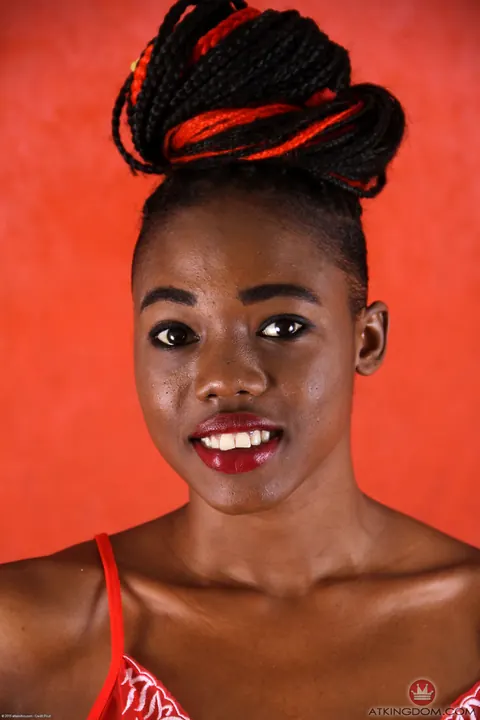 Slim Ebony Babe Strips Out of Her Lingerie and Spreads – photo 3 of 16