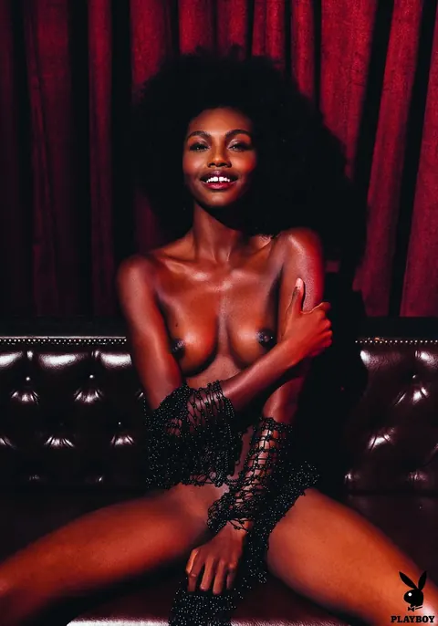Milan Dixon: Tall Ebony Woman Poses in Heels and Panties – photo 1 of 12