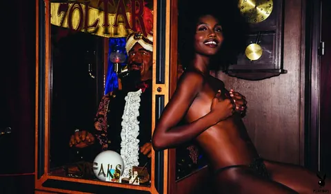Milan Dixon: Tall Ebony Woman Poses in Heels and Panties – photo 12 of 12