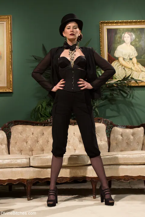 Maitresse Madeline Marlowe: Tall French Redhead MILF Commands in Lingerie Uniform and Heels – photo 3 of 17