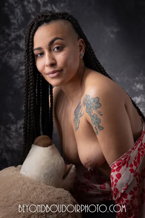 Tattooed Ebony Mistress Spreads and Commands – photo 2 of 21