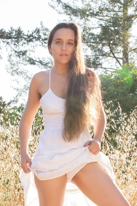 Hairy Brunette Undresses and Spreads Her Pussy Outdoors – photo 3 of 20