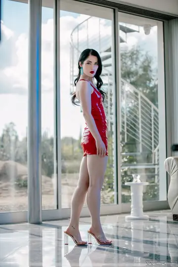 Tattooed Redhead Teases in a Dress Before Outdoor Sex