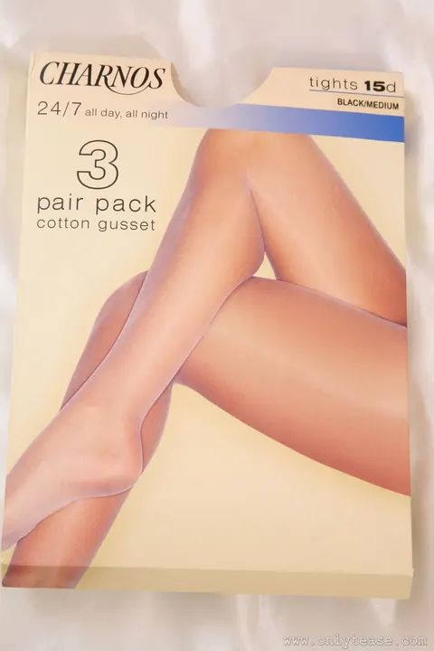 Clair M: Brunette Shows Off Her Pantyhose and Big Tits on the Bed – photo 21 of 21