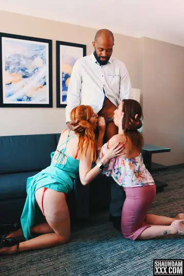 Lauren Phillips – Tall Pale Redhead with Big Tits Sucks BBC in a Threesome