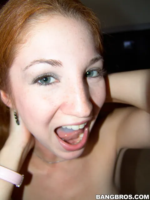 Stephanie Renee: Pale Redhead Shows Her Big Tits and Gives a Blowjob – photo 21 of 21
