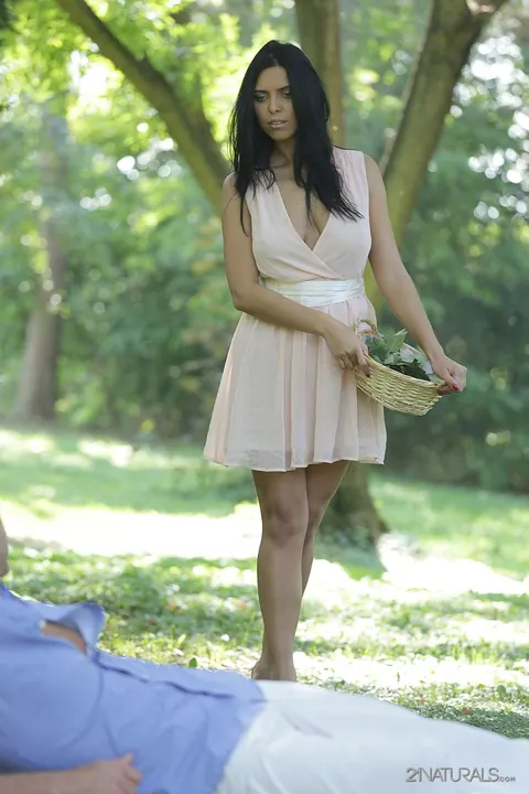 Kira Queen: Busty Russian Brunette Gives a Footjob and Takes Anal Outdoors – photo 1 of 20
